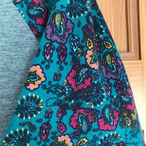 Grey Julia with teal sleeves and flower pattern